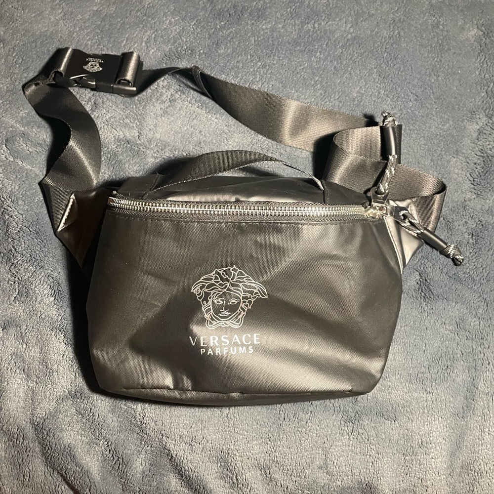 Versace Black Belt Bag with Sleek Urban Design